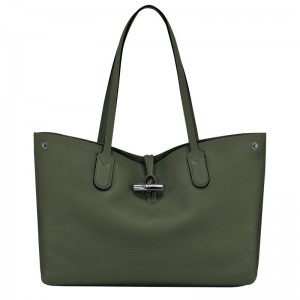 Longchamp Roseau Essential L Naisten Kangaskassit Khaki | 2597-ATZIF