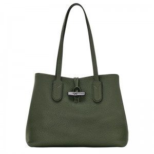 Longchamp Roseau Essential M Naisten Kangaskassit Khaki | 6218-YLSJR