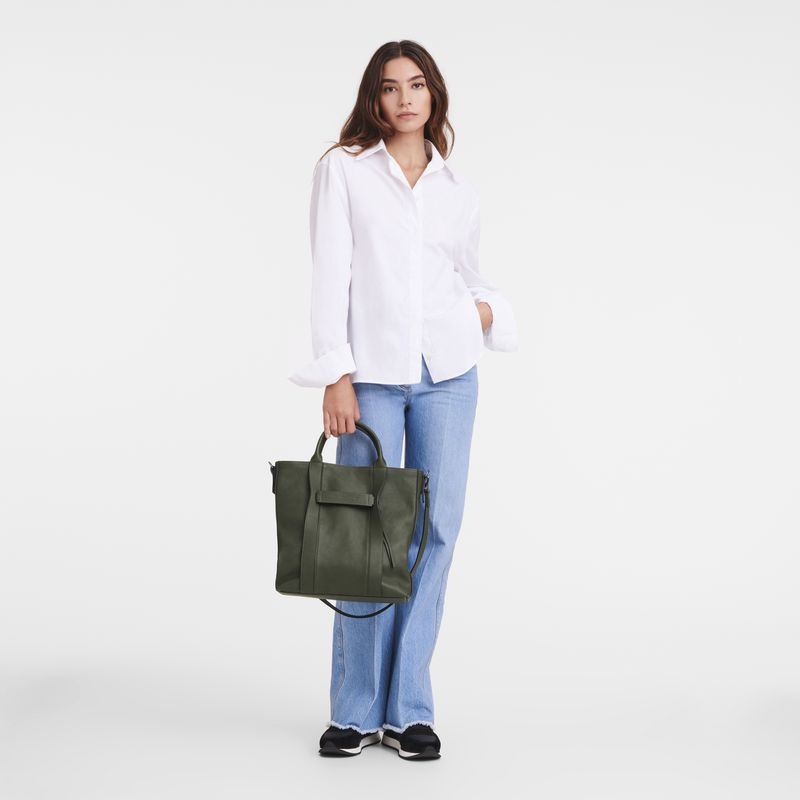 Longchamp 3D L Naisten Kangaskassit Khaki | 5083-SQIEZ