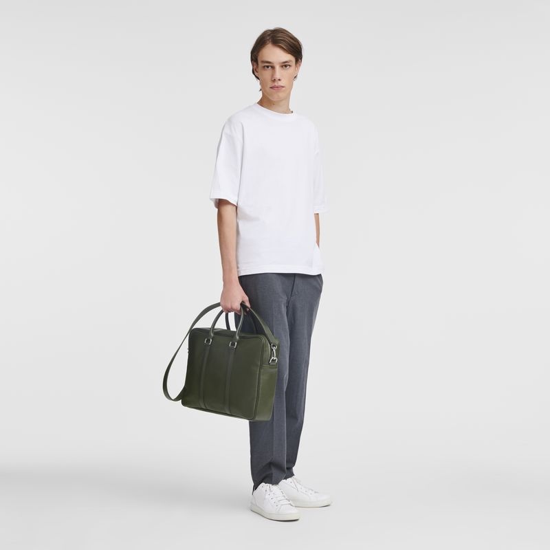 Longchamp Le Foulonné M Miesten Salkku Khaki | 9270-CNTUO