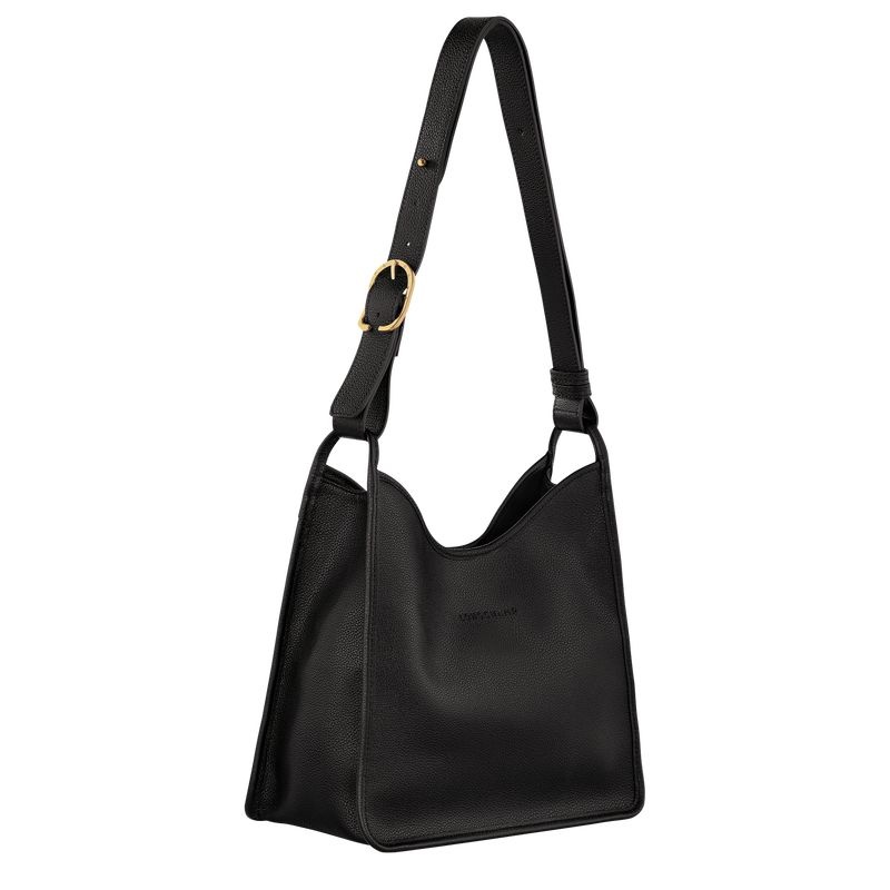 Longchamp Le Foulonné M Naisten Hobo Laukku Mustat | 8265-DPOZT