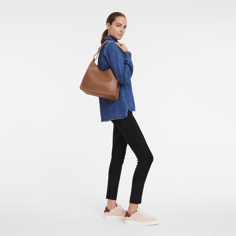 Longchamp Le Foulonné M Naisten Hobo Laukku Ruskea | 7469-YWRZI