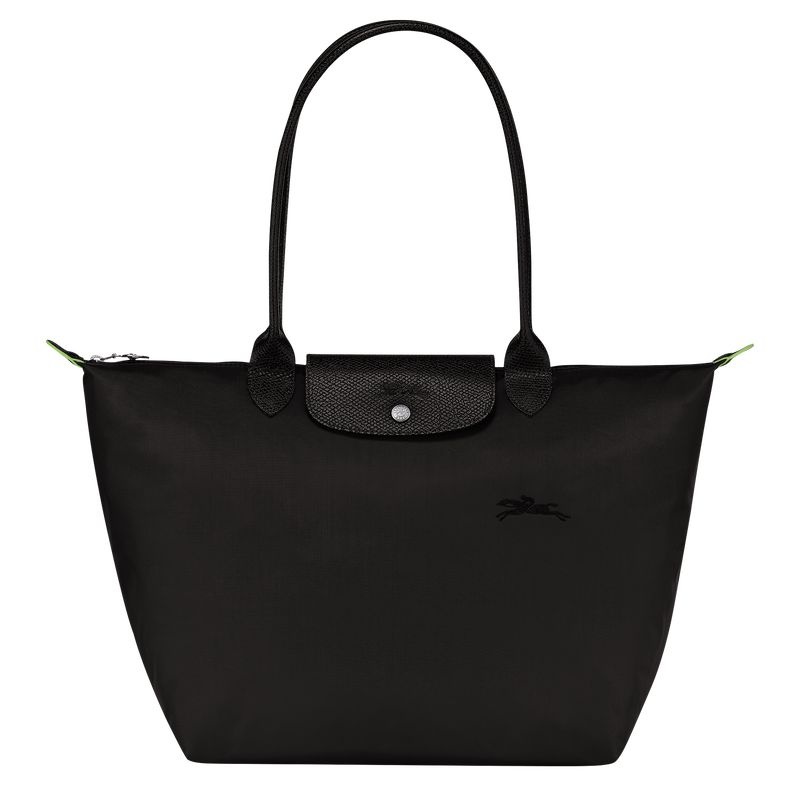 Longchamp Le Pliage Green L Naisten Kangaskassit Mustat | 8912-BXDIL