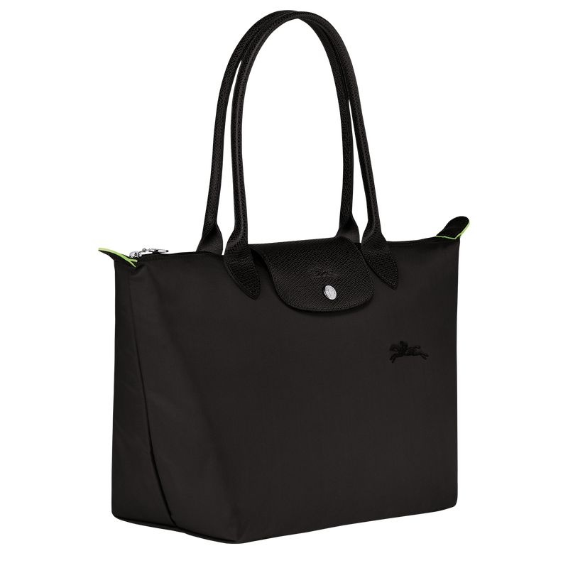 Longchamp Le Pliage Green M Naisten Kangaskassit Mustat | 0893-KSENH