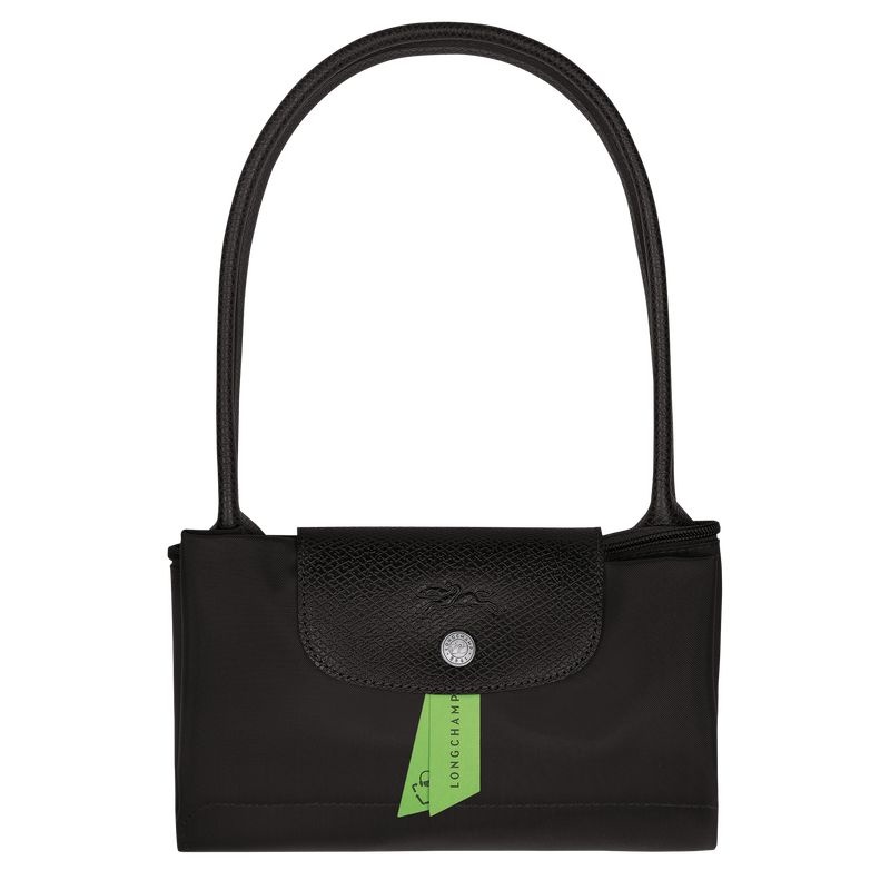 Longchamp Le Pliage Green M Naisten Kangaskassit Mustat | 0893-KSENH