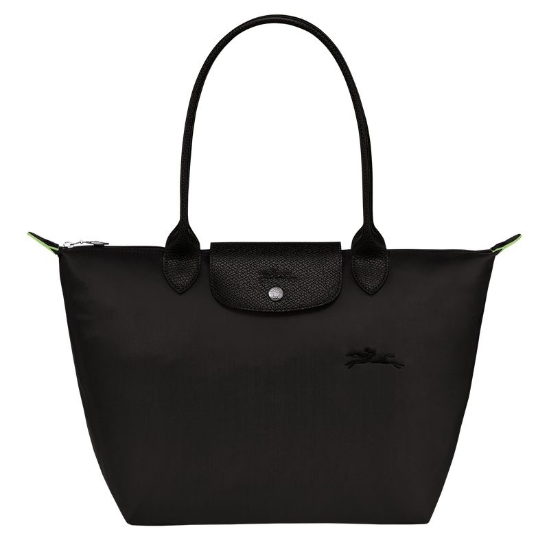 Longchamp Le Pliage Green M Naisten Kangaskassit Mustat | 0893-KSENH