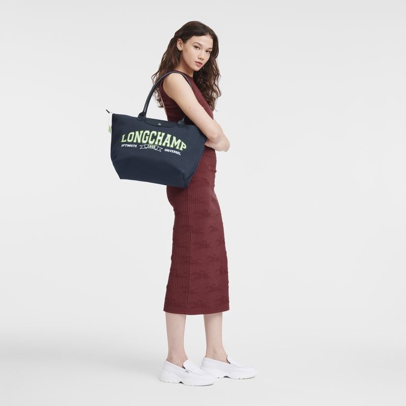 Longchamp Le Pliage Kokoelma L Naisten Kangaskassit Laivastonsininen | 6170-TWFEI