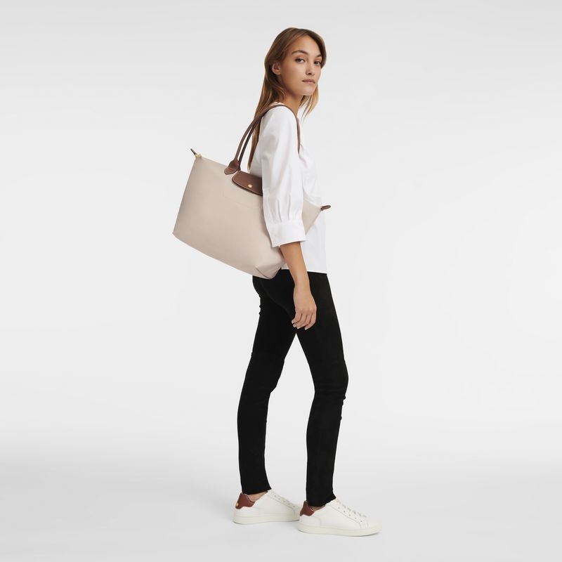 Longchamp Le Pliage Original L Naisten Kangaskassit Valkoinen | 8315-RINWD