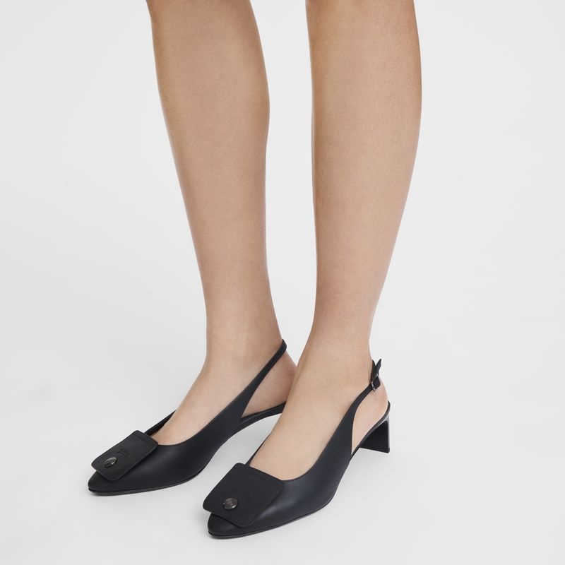 Longchamp Le Pliage Xtra Slingback Naisten pumps Mustat | 6473-TZNLO