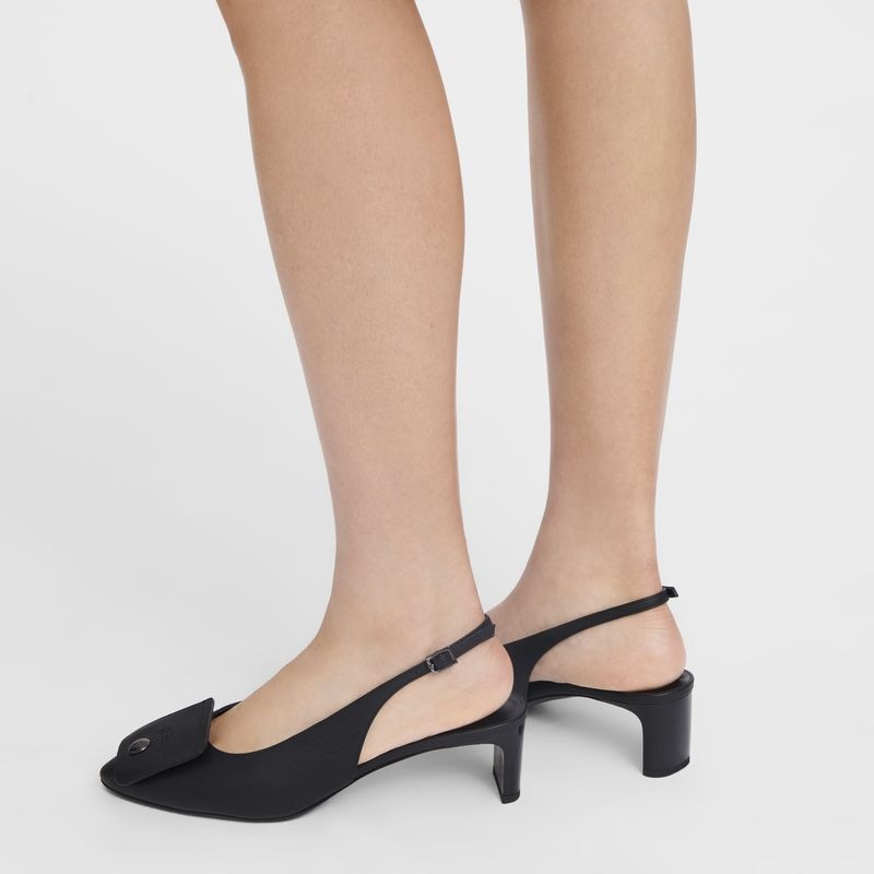 Longchamp Le Pliage Xtra Slingback Naisten pumps Mustat | 6473-TZNLO