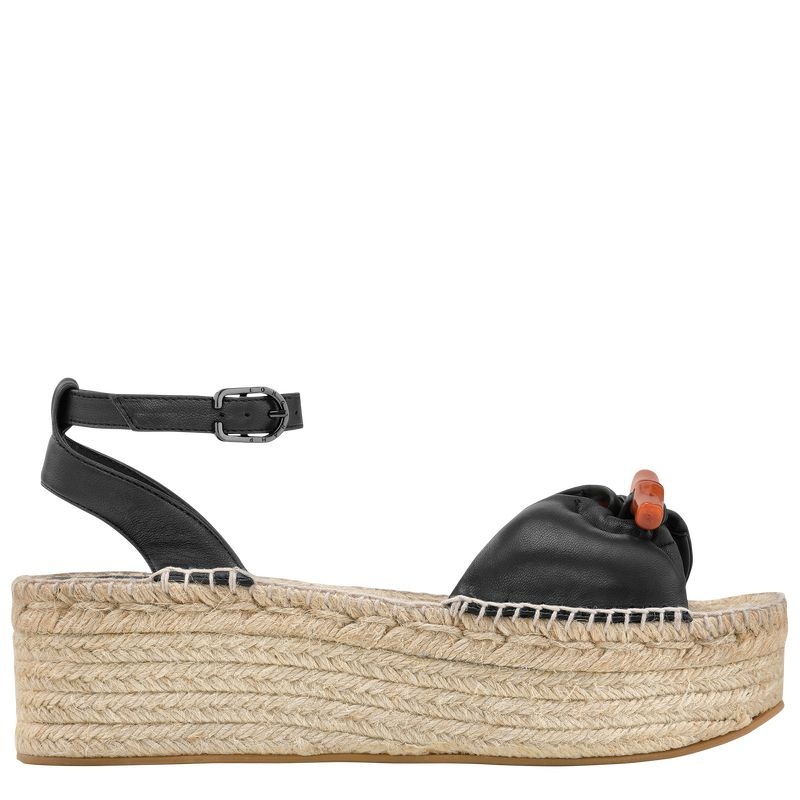 Longchamp Roseau Wedge Naisten Espadrillot Mustat | 0176-UCHVB