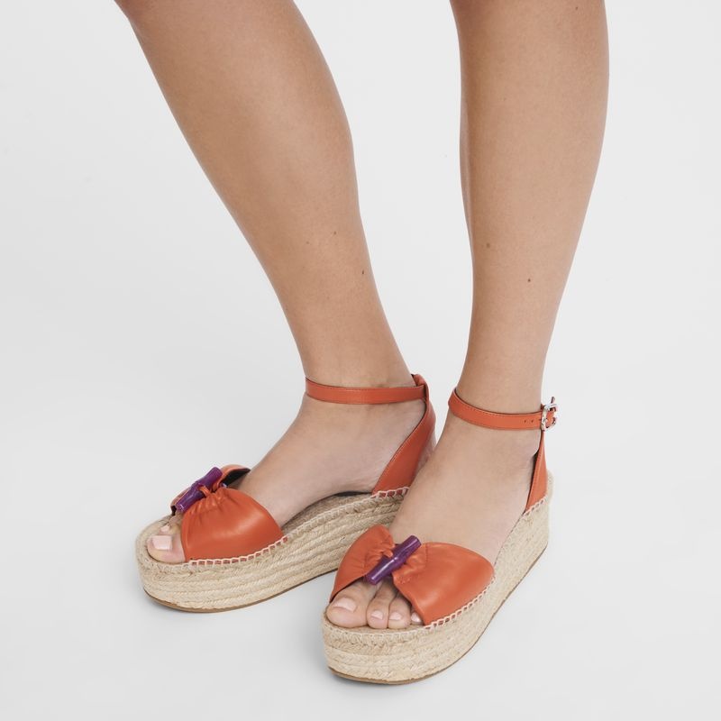 Longchamp Roseau Wedge Naisten Espadrillot Oranssi | 6837-KHLSQ