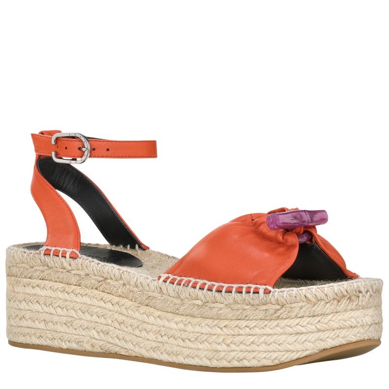 Longchamp Roseau Wedge Naisten Espadrillot Oranssi | 6837-KHLSQ