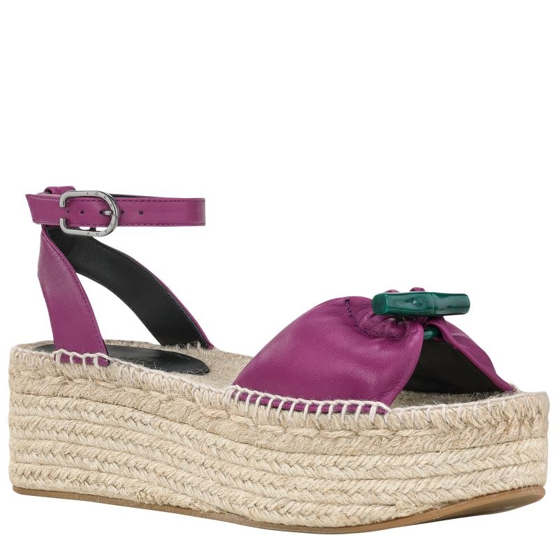 Longchamp Roseau Wedge Naisten Espadrillot Violetit | 0149-UCQAT