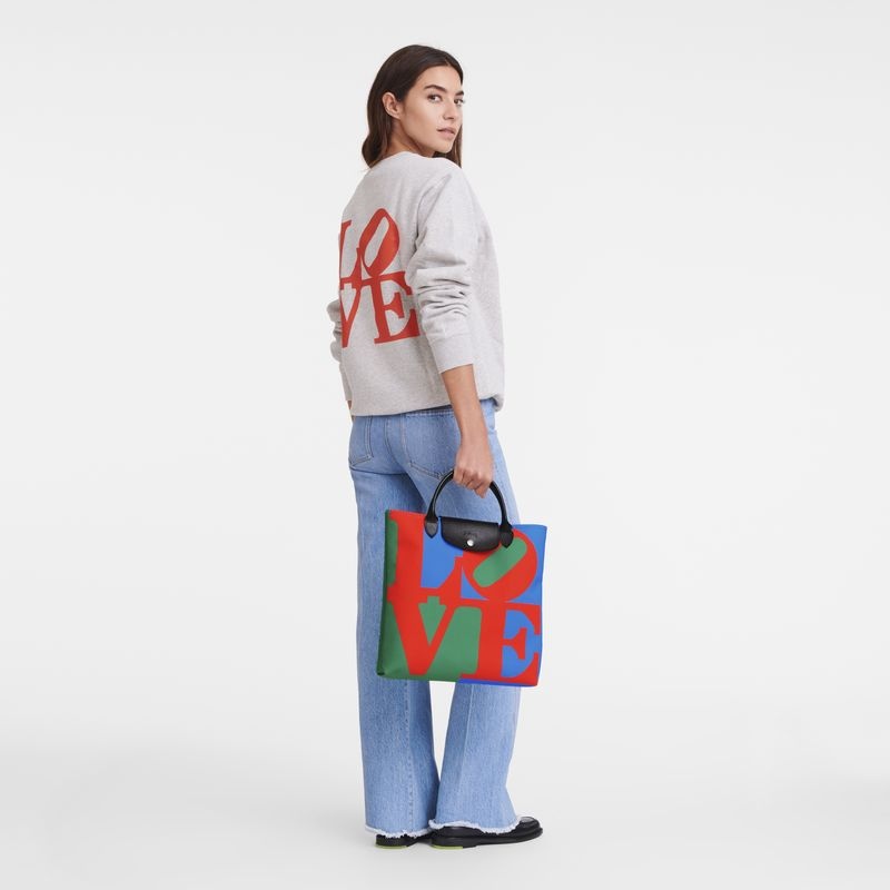 Longchamp x Robert Indiana L Naisten Käsilaukku Punainen Laivastonsininen | 9416-WGQKB