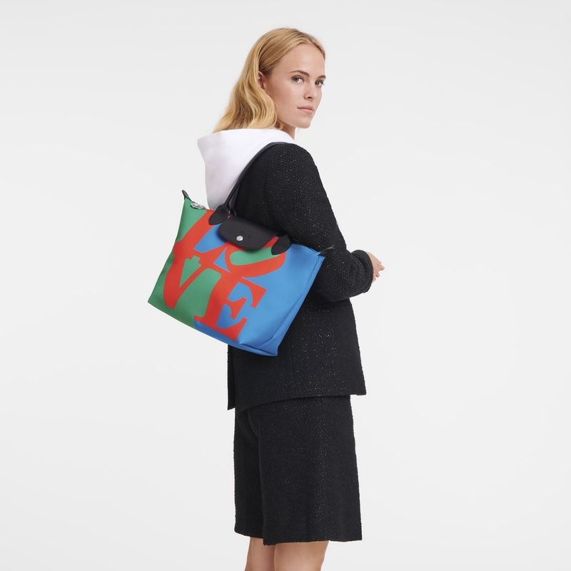 Longchamp x Robert Indiana M Naisten Kangaskassit Punainen Laivastonsininen | 2365-YPQRB